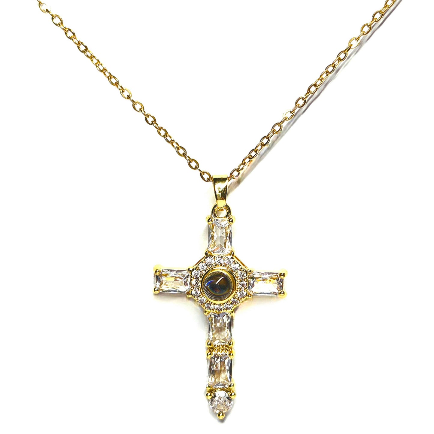 Faith in Light - Photo Projection Cross Necklace