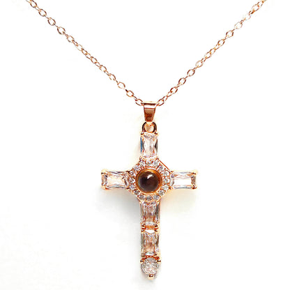 Faith in Light - Photo Projection Cross Necklace