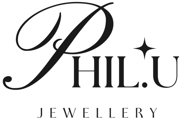 Logo of PHIL.U Jewellery with a stylized 'P' and 'U' on a white background
