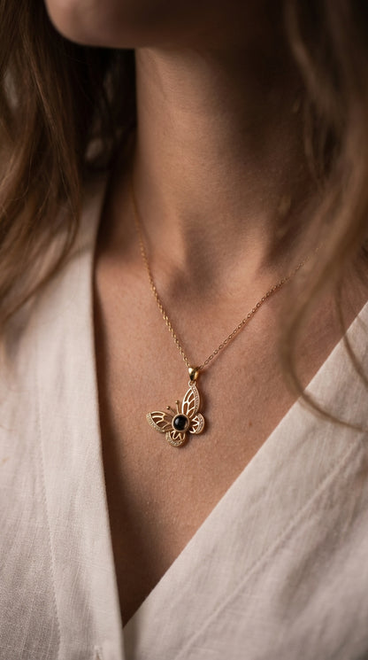Personalised Lumina Butterfly Photo Projection Necklace