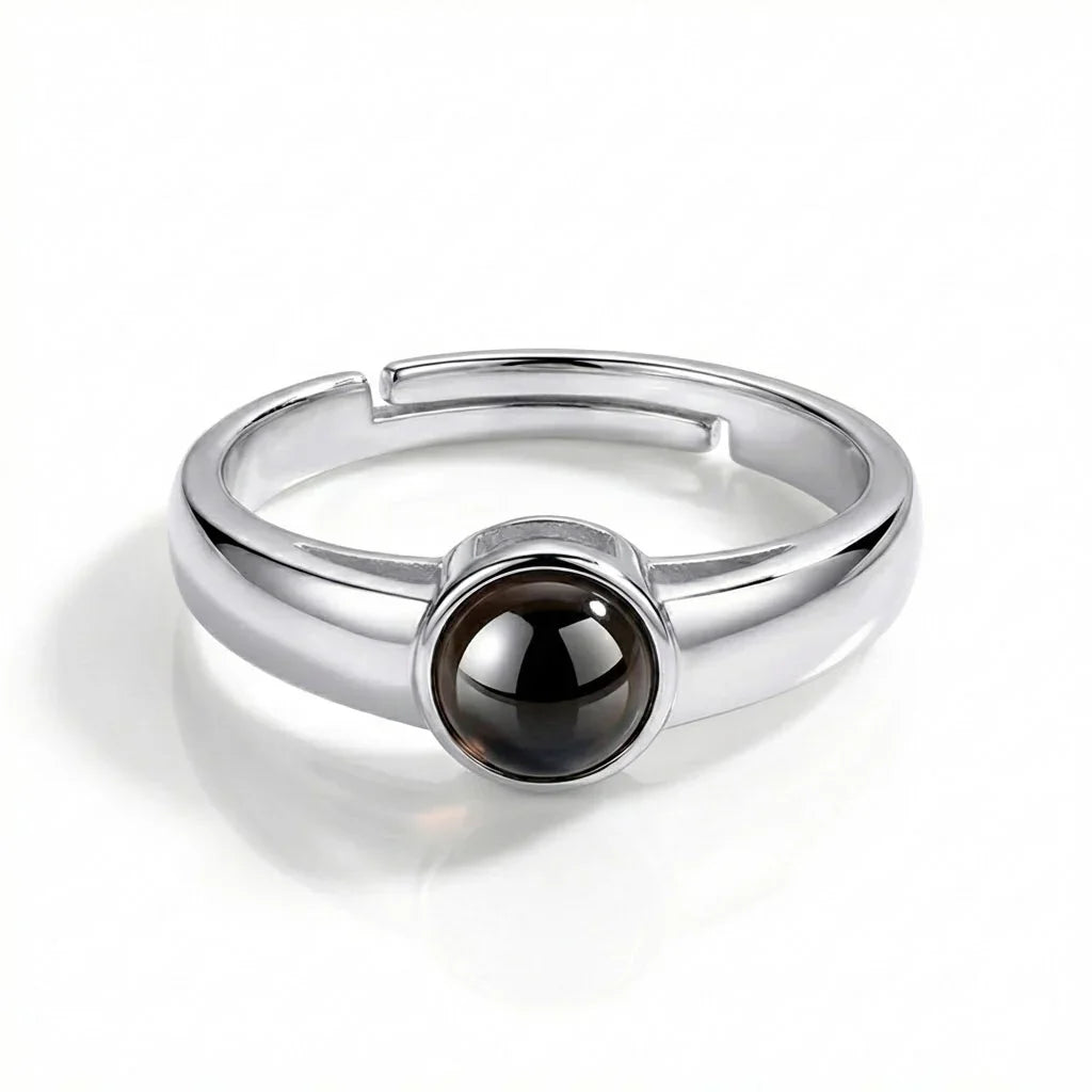 PhilU - Personalised Classic Couple Photo Projection Ring - Premium E-Coating Cooper / Silver