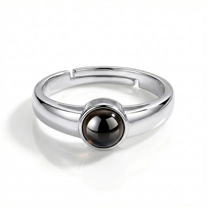 PhilU - Personalised Classic Couple Photo Projection Ring - Premium E-Coating Cooper / Silver