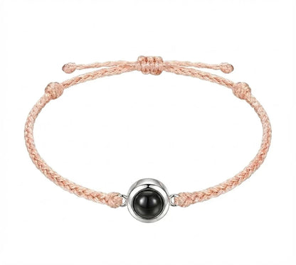 PhilU - Personalised Classic Loop Photo Projection Bracelet - Classic / Premium E-Coating Cooper / Rose/Silver