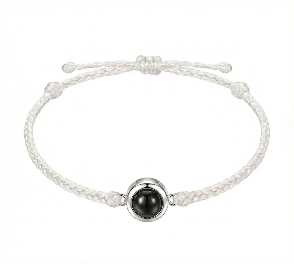 PhilU - Personalised Classic Loop Photo Projection Bracelet - Classic / Premium E-Coating Cooper / White/Silver