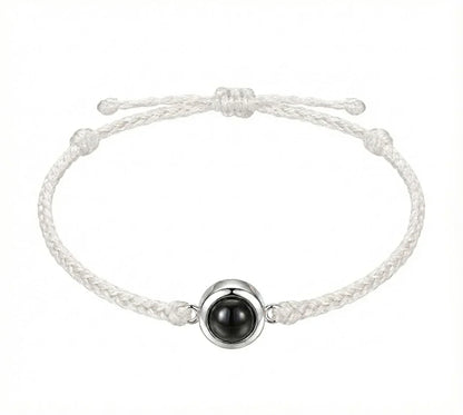 PhilU - Personalised Classic Loop Photo Projection Bracelet - Classic / Premium E-Coating Cooper / White/Silver