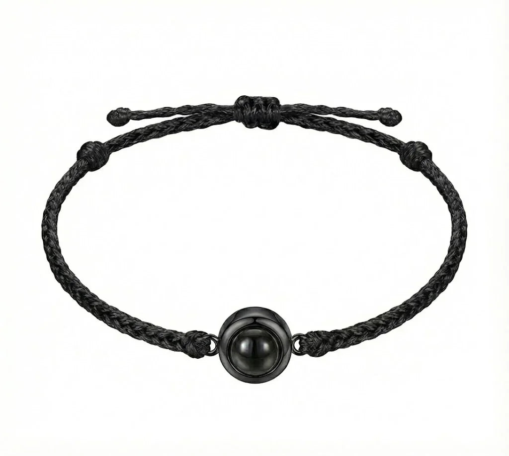 PhilU - Personalised Classic Loop Photo Projection Bracelet - Classic / Premium E-Coating Cooper / Black/Gunmetal