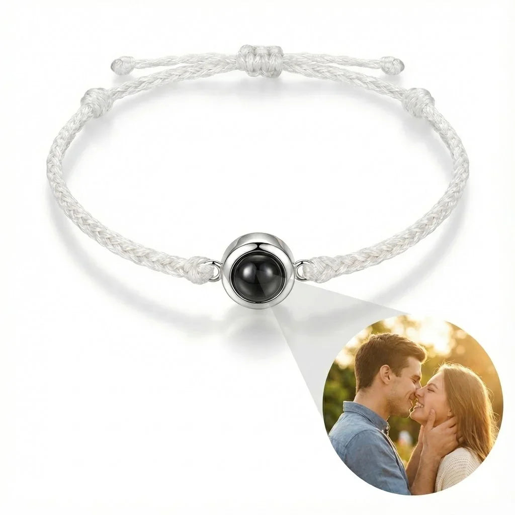 PhilU - Personalised Classic Loop Photo Projection Bracelet - Classic / Premium E-Coating Cooper / Rose/Silver