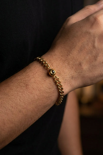 PhilU-Australia-Personalised-Classic-Memory-Chain-Photo-Projection-Bracelet-Model-Male