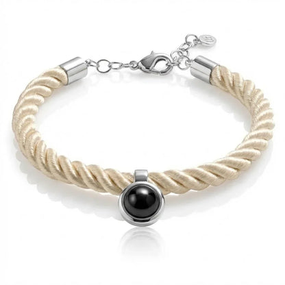 PhilU - Personalised Classic Rope Photo Projection Bracelet - Premium E-Coating Cooper / White