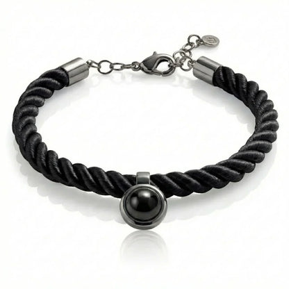 PhilU - Personalised Classic Rope Photo Projection Bracelet - Premium E-Coating Cooper / Black