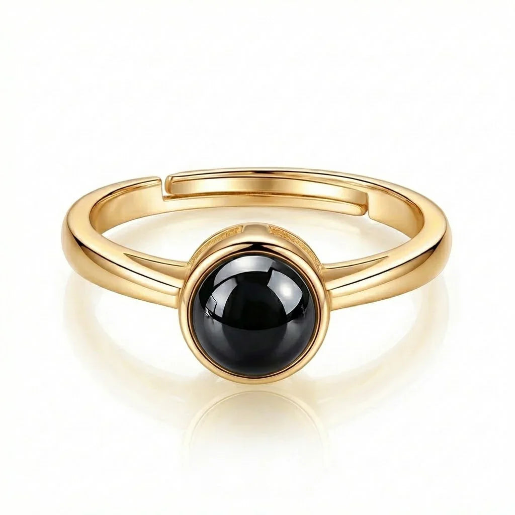 PhilU - Personalised Elegant Couple Photo Projection Ring - Premium E-Coating Cooper / Gold