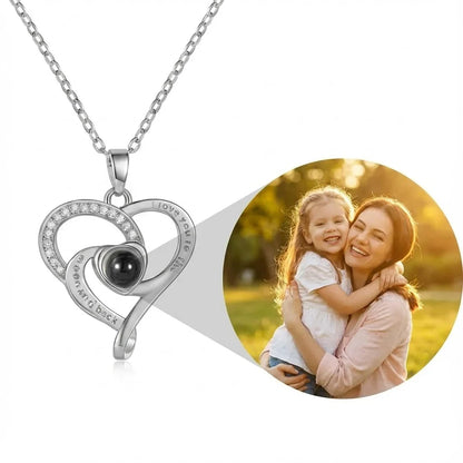 PhilU - Personalised Infinity Love Knot Photo Projection Necklace - Premium E-Coating Cooper / Rose gold